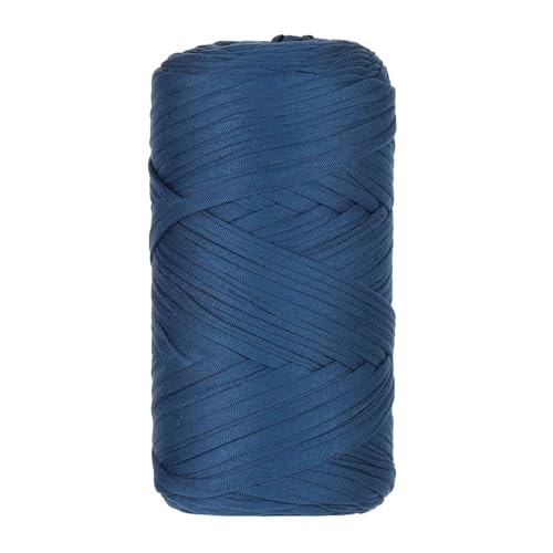 Qiantull 400 g T-Shirt Garn Häkelgarn Textilgarn Strickgarn Bändchengarn Dickes Garn zum Häkeln Bastband für Taschen Heimdekoration Körbe Teppiche DIY-Kunsthandwerk 120m Dunkelblau 1# von Qiantull