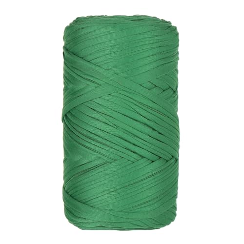 Qiantull 400 g T-Shirt Garn Häkelgarn Textilgarn Strickgarn Bändchengarn Dickes Garn zum Häkeln Bastband für Taschen Heimdekoration Körbe Teppiche DIY-Kunsthandwerk 120m Grün von Qiantull