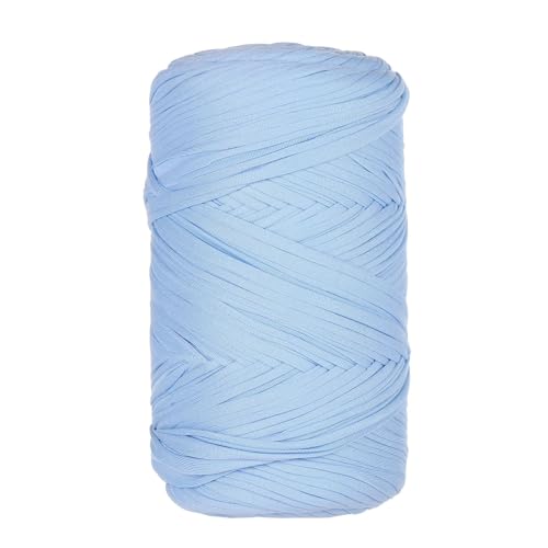 Qiantull 400 g T-Shirt Garn Häkelgarn Textilgarn Strickgarn Bändchengarn Dickes Garn zum Häkeln Bastband für Taschen Heimdekoration Körbe Teppiche DIY-Kunsthandwerk 120m Hellblau 1# von Qiantull
