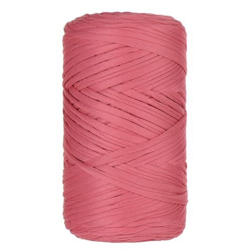 Qiantull 400 g T-Shirt Garn Häkelgarn Textilgarn Strickgarn Bändchengarn Dickes Garn zum Häkeln Bastband für Taschen Heimdekoration Körbe Teppiche DIY-Kunsthandwerk 120m Hellrot von Qiantull