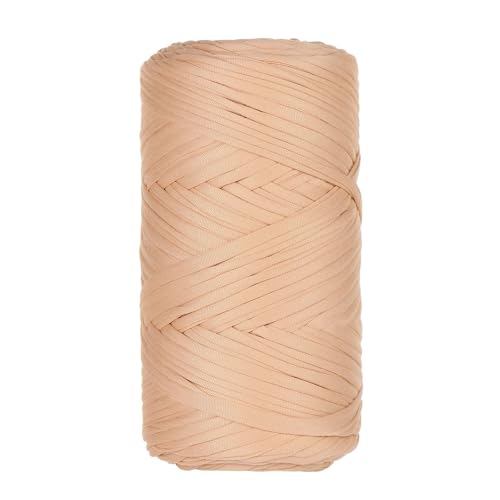 Qiantull 400 g T-Shirt Garn Häkelgarn Textilgarn Strickgarn Bändchengarn Dickes Garn zum Häkeln Bastband für Taschen Heimdekoration Körbe Teppiche DIY-Kunsthandwerk 120m Khaki von Qiantull