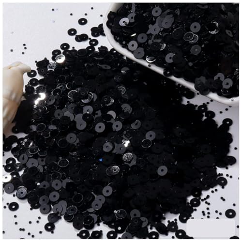 Qiantull 4000 Stück Pailetten Lose Pailletten Glitzer Stickerei Pailletten Kleine Flache Runde Nähpailetten Glänzende Dekorative Pailetten für DIY Kunsthandwerk Herstellung Nähen 14# 6mm von Qiantull