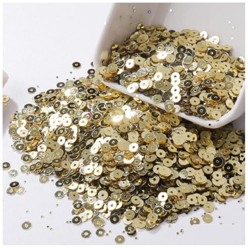 Qiantull 4000 Stück Pailetten Lose Pailletten Glitzer Stickerei Pailletten Kleine Flache Runde Nähpailetten Glänzende Dekorative Pailetten für DIY Kunsthandwerk Herstellung Nähen 2# 6mm von Qiantull