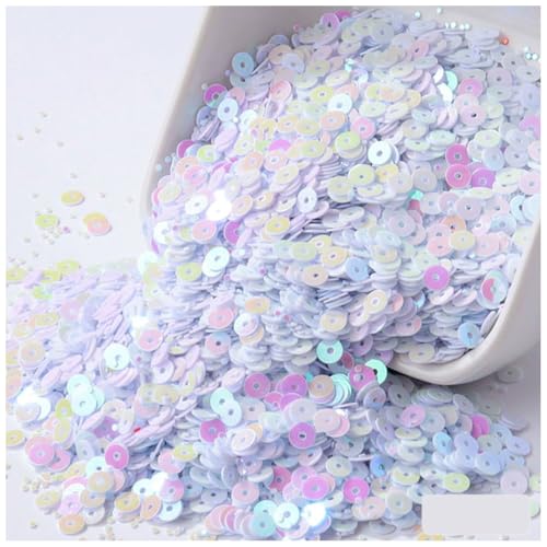 Qiantull 4000 Stück Pailetten Lose Pailletten Glitzer Stickerei Pailletten Kleine Flache Runde Nähpailetten Glänzende Dekorative Pailetten für DIY Kunsthandwerk Herstellung Nähen 4# 6mm von Qiantull