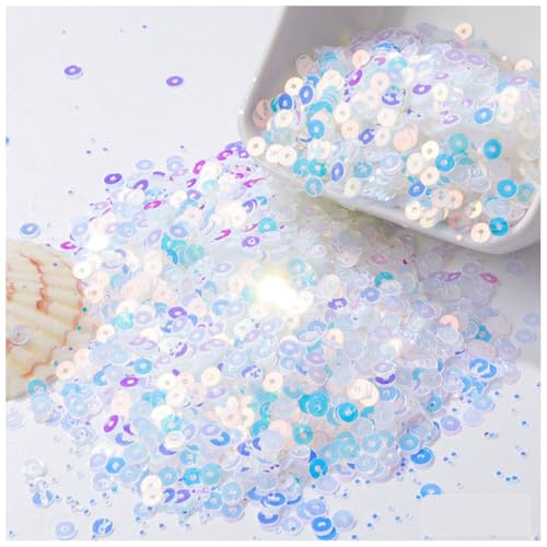 Qiantull 4000 Stück Pailetten Lose Pailletten Glitzer Stickerei Pailletten Kleine Flache Runde Nähpailetten Glänzende Dekorative Pailetten für DIY Kunsthandwerk Herstellung Nähen 7# 6mm von Qiantull
