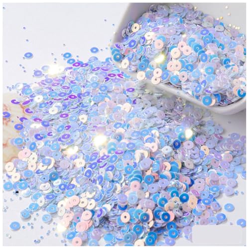Qiantull 4000 Stück Pailetten Lose Pailletten Glitzer Stickerei Pailletten Kleine Flache Runde Nähpailetten Glänzende Dekorative Pailetten für DIY Kunsthandwerk Herstellung Nähen 9# 6mm von Qiantull