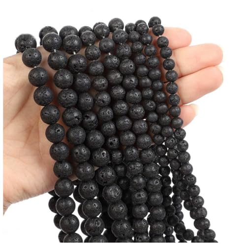 Qiantull 48 Stück Naturstein Perlen Edelsteinperlen Steinperlen Runde Lose Perlen Zwischenperlen Edelstein Perlen zum Basteln für DIY Armband Halskette Schmuckherstellung 14# 8mm(ca.48pcs) von Qiantull