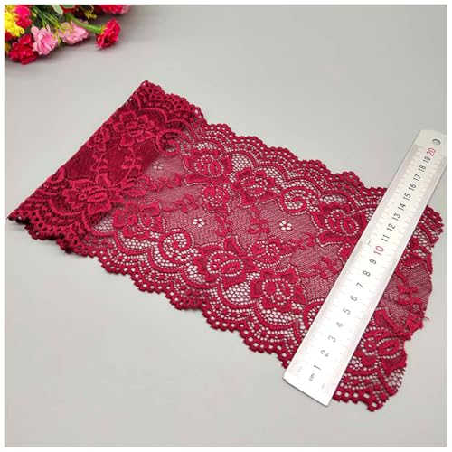 Qiantull 5 Yards Spitzenborte 15cm Breite Spitzenbordüre Spitzenband Elastizität Spitzenbesatz Stoff Spitze Blume Borte Spitzenstoff Spitzen Borten Dekoband für DIY Nähen Handwerk Weinrot Qiantull 5 Yards Spitzenborte 15cm Breite Spitzenbordüre Spitzenband Elastizität Spitzenbesatz Stoff Spitze Blume Borte Spitzenstoff Spitzen Borten Dekoband für DIY Nähen Handwerk Weinrot von Qiantull