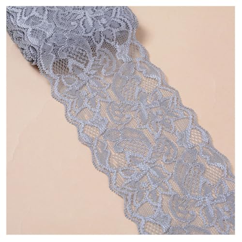 Qiantull 5 Yards Spitzenborte Spitzenbesatz Stoff Spitzenband Elastizität Spitzenbordüre Spitze Blume Borte Zierband Spitzenstoff Tüll Dekoband für Nähen DIY Handwerk, 8cm Breite 10# von Qiantull