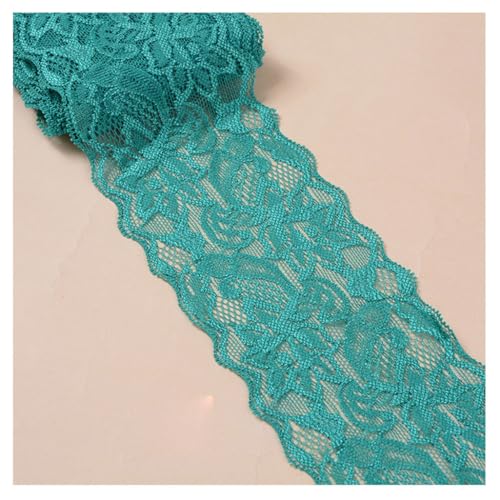 Qiantull 5 Yards Spitzenborte Spitzenbesatz Stoff Spitzenband Elastizität Spitzenbordüre Spitze Blume Borte Zierband Spitzenstoff Tüll Dekoband für Nähen DIY Handwerk, 8cm Breite 11# von Qiantull