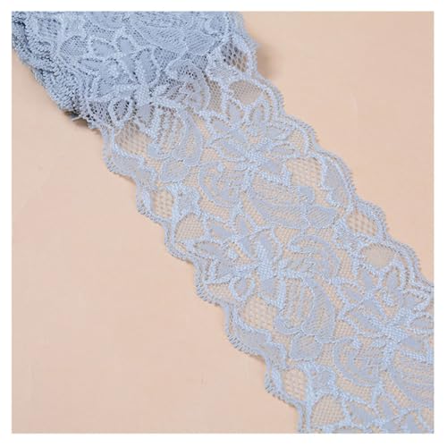 Qiantull 5 Yards Spitzenborte Spitzenbesatz Stoff Spitzenband Elastizität Spitzenbordüre Spitze Blume Borte Zierband Spitzenstoff Tüll Dekoband für Nähen DIY Handwerk, 8cm Breite 18# von Qiantull