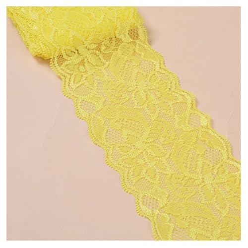 Qiantull 5 Yards Spitzenborte Spitzenbesatz Stoff Spitzenband Elastizität Spitzenbordüre Spitze Blume Borte Zierband Spitzenstoff Tüll Dekoband für Nähen DIY Handwerk, 8cm Breite 3# von Qiantull