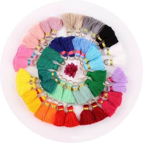 Qiantull 50 Stück 2cm Baumwollquasten Handgemachte Mini Quasten Anhänger Klein Tassel Charm Bunte-Quasten für Ohrringe Schmuck Taschen Schlüsselanhänger Riemen Dekoration Lesezeichen DIY Handwerk Qiantull 50 Stück 2cm Baumwollquasten Handgemachte Mini Quasten Anhänger Klein Tassel Charm Bunte-Quasten für Ohrringe Schmuck Taschen Schlüsselanhänger Riemen Dekoration Lesezeichen DIY Handwerk von Qiantull