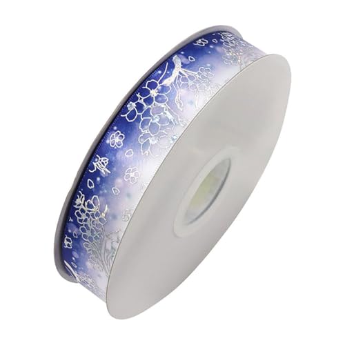 Qiantull 50 Yards Ripsband 2,5 cm Schleifenband Dekoband Geschenkband Satinband Stoffband Geschenkbänder Glitzer Deko Band für DIY Handwerk Geschenk Verpackung Dekoration Blau-Verlauf von Qiantull