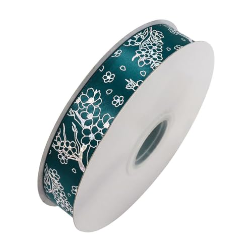 Qiantull 50 Yards Ripsband 2,5 cm Schleifenband Dekoband Geschenkband Satinband Stoffband Geschenkbänder Glitzer Deko Band für DIY Handwerk Geschenk Verpackung Dekoration Cyan von Qiantull