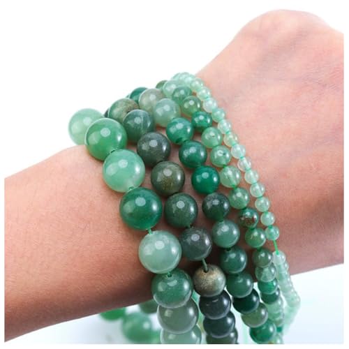 Qiantull 62 Stück Naturstein Perlen Edelsteinperlen Steinperlen Runde Lose Perlen Zwischenperlen Edelstein Perlen zum Basteln für DIY Armband Halskette Schmuckherstellung 13# 6mm(ca.62pcs) von Qiantull
