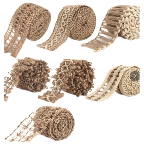 Qiantull 7 Rollen Juteband Vintage Spitzenband Natürliche Jute Band Dekoband Sackleinen Bänder Jute Stoffband Geschenkband Bastelband für DIY Handwerk Weihnachten Hochzeit Deko Qiantull 7 Rollen Juteband Vintage Spitzenband Natürliche Jute Band Dekoband Sackleinen Bänder Jute Stoffband Geschenkband Bastelband für DIY Handwerk Weihnachten Hochzeit Deko von Qiantull