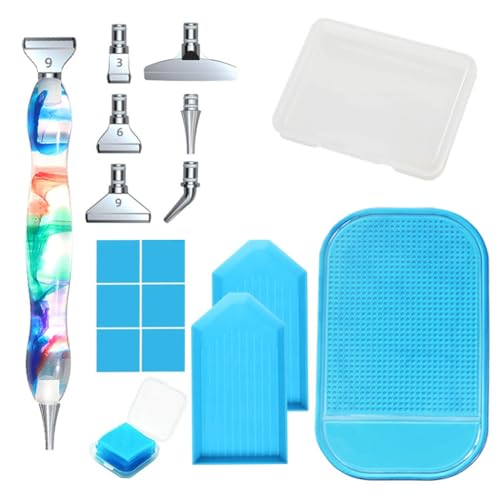 Qiantull Diamond Painting Zubehör Stift Set 5D Diamond Painting Pen Stiftköpfe Kleber Werkzeuge Diamant-Malstift DIY Diamant Malerei Stift für Kunst Handwerk Diamantmalerei Set 10# von Qiantull