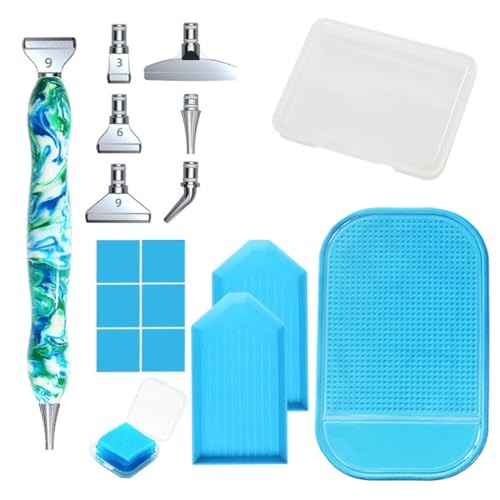 Qiantull Diamond Painting Zubehör Stift Set 5D Diamond Painting Pen Stiftköpfe Kleber Werkzeuge Diamant-Malstift DIY Diamant Malerei Stift für Kunst Handwerk Diamantmalerei Set 11# von Qiantull