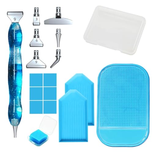 Qiantull Diamond Painting Zubehör Stift Set 5D Diamond Painting Pen Stiftköpfe Kleber Werkzeuge Diamant-Malstift DIY Diamant Malerei Stift für Kunst Handwerk Diamantmalerei Set 12# von Qiantull