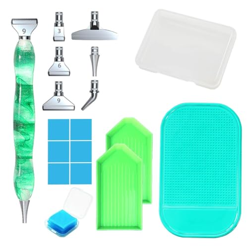 Qiantull Diamond Painting Zubehör Stift Set 5D Diamond Painting Pen Stiftköpfe Kleber Werkzeuge Diamant-Malstift DIY Diamant Malerei Stift für Kunst Handwerk Diamantmalerei Set 13# von Qiantull