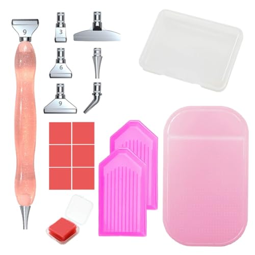 Qiantull Diamond Painting Zubehör Stift Set 5D Diamond Painting Pen Stiftköpfe Kleber Werkzeuge Diamant-Malstift DIY Diamant Malerei Stift für Kunst Handwerk Diamantmalerei Set 14# von Qiantull