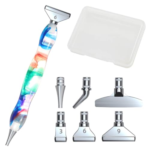 Qiantull Diamond Painting Zubehör Stift Set 5D Diamond Painting Pen Stiftköpfe Kleber Werkzeuge Diamant-Malstift DIY Diamant Malerei Stift für Kunst Handwerk Diamantmalerei Set 2# von Qiantull