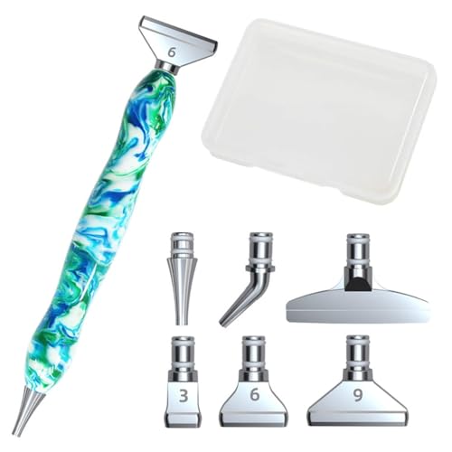 Qiantull Diamond Painting Zubehör Stift Set 5D Diamond Painting Pen Stiftköpfe Kleber Werkzeuge Diamant-Malstift DIY Diamant Malerei Stift für Kunst Handwerk Diamantmalerei Set 3# von Qiantull