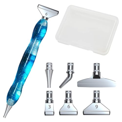 Qiantull Diamond Painting Zubehör Stift Set 5D Diamond Painting Pen Stiftköpfe Kleber Werkzeuge Diamant-Malstift DIY Diamant Malerei Stift für Kunst Handwerk Diamantmalerei Set 4# von Qiantull