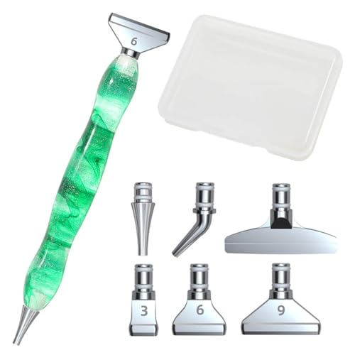 Qiantull Diamond Painting Zubehör Stift Set 5D Diamond Painting Pen Stiftköpfe Kleber Werkzeuge Diamant-Malstift DIY Diamant Malerei Stift für Kunst Handwerk Diamantmalerei Set 5# von Qiantull