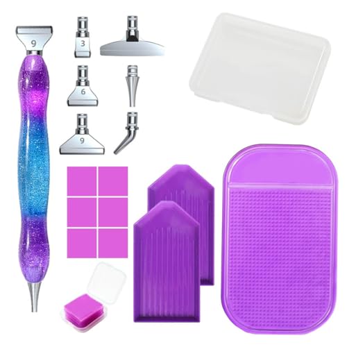 Qiantull Diamond Painting Zubehör Stift Set 5D Diamond Painting Pen Stiftköpfe Kleber Werkzeuge Diamant-Malstift DIY Diamant Malerei Stift für Kunst Handwerk Diamantmalerei Set 9# von Qiantull