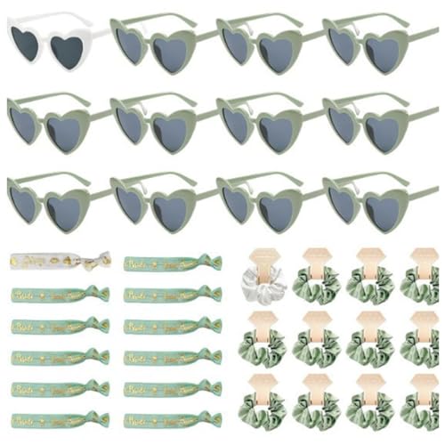 Qiantull JGA Brille Team Braut Haargummi Herz Sonnenbrille Bride Armband Partybrille Frauen Armbänder JGA Deko Accessoires Set für Junggesellinnenabschied, Party, Hochzeit 10# Qiantull JGA Brille Team Braut Haargummi Herz Sonnenbrille Bride Armband Partybrille Frauen Armbänder JGA Deko Accessoires Set für Junggesellinnenabschied, Party, Hochzeit 10# von Qiantull
