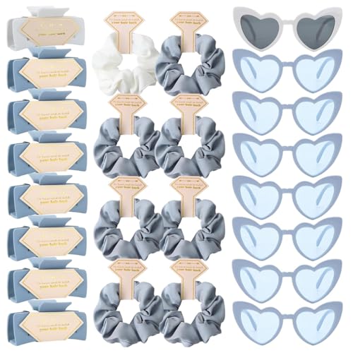 Qiantull JGA Brille Team Braut Haargummi Herz Sonnenbrille Bride Armband Partybrille Frauen Armbänder JGA Deko Accessoires Set für Junggesellinnenabschied, Party, Hochzeit 12# von Qiantull