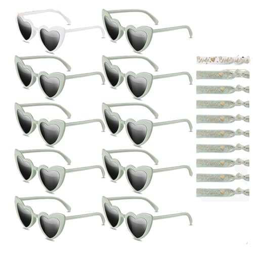 Qiantull JGA Brille Team Braut Haargummi Herz Sonnenbrille Bride Armband Partybrille Frauen Armbänder JGA Deko Accessoires Set für Junggesellinnenabschied, Party, Hochzeit 7# Qiantull JGA Brille Team Braut Haargummi Herz Sonnenbrille Bride Armband Partybrille Frauen Armbänder JGA Deko Accessoires Set für Junggesellinnenabschied, Party, Hochzeit 7# von Qiantull