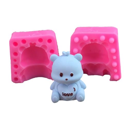 Qiantull Silikonform 3D Bär Silikon Form Fondant Kuchen Silikonformen Fondantform Backform Schokoladenformen Kuchenform Zubehör für Fondant, Mousse, Schokolade, Seife, Kerze, Gips, Harz 1# von Qiantull