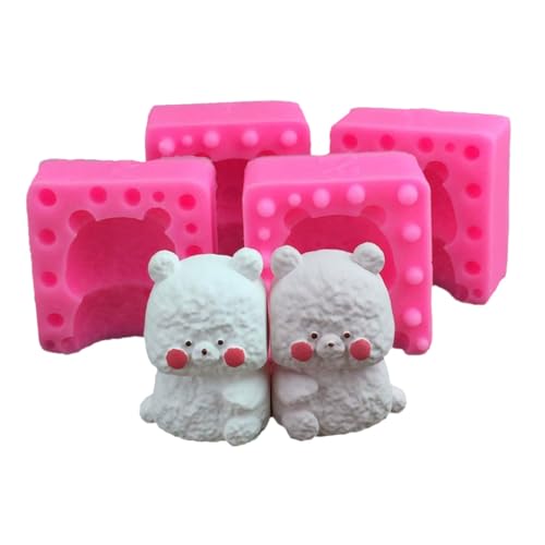 Qiantull Silikonform 3D Bär Silikon Form Fondant Kuchen Silikonformen Fondantform Backform Schokoladenformen Kuchenform Zubehör für Fondant, Mousse, Schokolade, Seife, Kerze, Gips, Harz 5# von Qiantull
