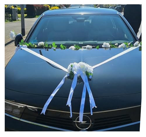 Weiß Seidenblumen Girlande Autoschmuck für Hochzeitsauto Dekoration Wedding Auto Car Braut Paar Rose Blumen Deko Hochzeits Motorhaube Auto Schmuck Blumenschmuck Tüll Band Autogirlande Dekoration Weiß Seidenblumen Girlande Autoschmuck für Hochzeitsauto Dekoration Wedding Auto Car Braut Paar Rose Blumen Deko Hochzeits Motorhaube Auto Schmuck Blumenschmuck Tüll Band Autogirlande Dekoration von Qiantull