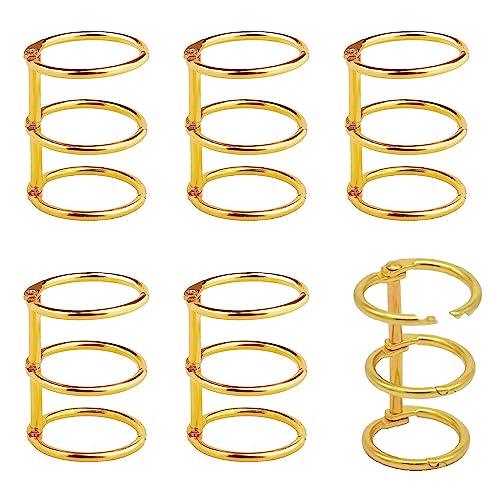4 Stück Goldene lose Blatt Ringe Abnehmbare 3-Ring Buch Ringe Metall 3-Loch Binder Ringe Langlebige Metall lose 3-Ring Snap Split Scharniere für Notizbuch Tagebuch Foto 4 Stück Goldene lose Blatt Ringe Abnehmbare 3-Ring Buch Ringe Metall 3-Loch Binder Ringe Langlebige Metall lose 3-Ring Snap Split Scharniere für Notizbuch Tagebuch Foto von Qianxihu