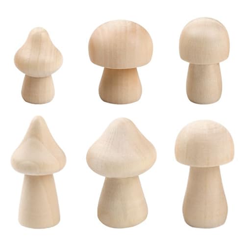 Holzpilze zum Selbermachen, verschiedene Größen, unlackierte Holzpilze, niedlich, natürlich, unbemalt, für Bastelarbeiten, 30 Stück von Qianxihu