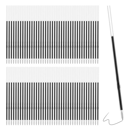 100 Stück Kugelschreiber Minen 1,0mm Einziehbare Stift Nachfüllungen Schwarz Kugelschreiber Ersatzminen 107mm Länge Kugelschreiberminen Schwarz Kugelschreibers Tinte für Büro Schule Zuhause von Qianyu