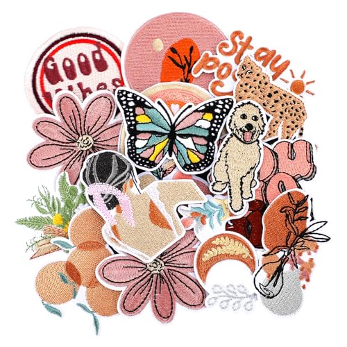 Boho-Aufnäher zum Aufbügeln, niedliche Vintage-Stickerei-Applikation für Frauen, ästhetischer Aufnäher zum Aufnähen, DIY, dekorative Wärmepresse, Flicken für Jeans, Jacken, Kleidung, Rucksack, Hut von Qianyu