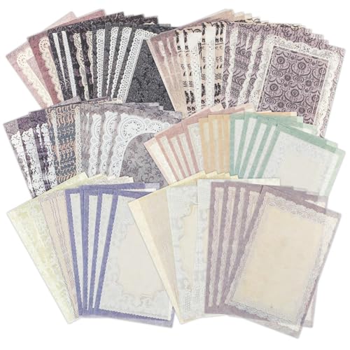 Qianyu 100 Blatt Scrapbooking Spitze Papier Vintage Scrapbook Papier Scrapbooking Zubehör zum Selbermachen von Karten, Briefen, Tagebuch, Notizbuch, Alben, Basteln, Dekor Qianyu 100 Blatt Scrapbooking Spitze Papier Vintage Scrapbook Papier Scrapbooking Zubehör zum Selbermachen von Karten, Briefen, Tagebuch, Notizbuch, Alben, Basteln, Dekor von Qianyu