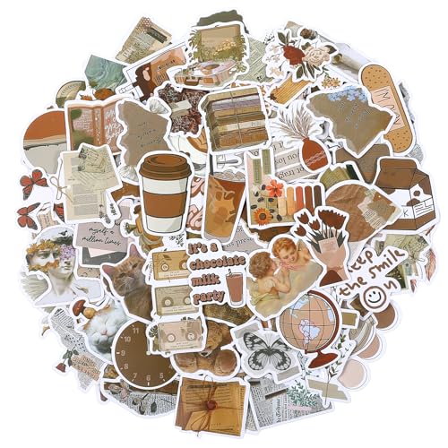 Qianyu Vintage Aufkleber 112 Stück Retro Sticker Aesthetic Vinyl-Aufkleber Wasserfest Boho-Aufkleber Journaling Scrapbooking Abziehbilder für Wasserflaschen Scrapbook DIY Computer Koffer Qianyu Vintage Aufkleber 112 Stück Retro Sticker Aesthetic Vinyl-Aufkleber Wasserfest Boho-Aufkleber Journaling Scrapbooking Abziehbilder für Wasserflaschen Scrapbook DIY Computer Koffer von Qianyu