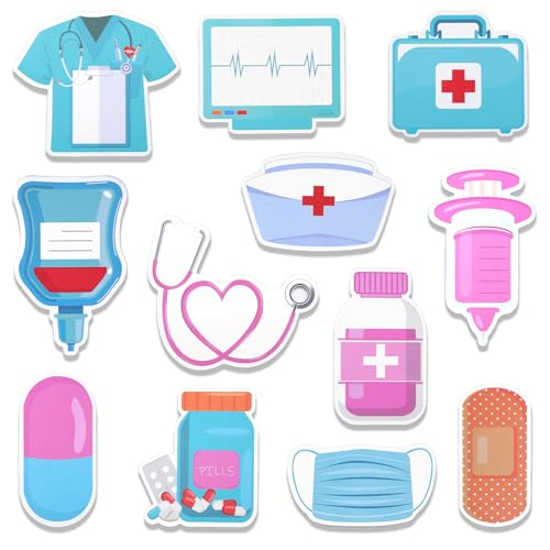 Qianyu 12 Stück Krankenschwester Haftnotizen Set Niedliche Medizinische Thema Selbstklebende Notizblöcke Haftnotizen Selbstklebende Sticky Notes Farbig Notizblöck für Aufzeichnungen Checklisten von Qianyu