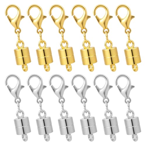 Qianyu 12 Stück Magnet Schmuck-Verschlüsse Magnetische Karabinerverschlüsse Halskettenverschlüsse Kettenverlängerung für DIY, Armband, Halskette Schmuck Making Qianyu 12 Stück Magnet Schmuck-Verschlüsse Magnetische Karabinerverschlüsse Halskettenverschlüsse Kettenverlängerung für DIY, Armband, Halskette Schmuck Making von Qianyu