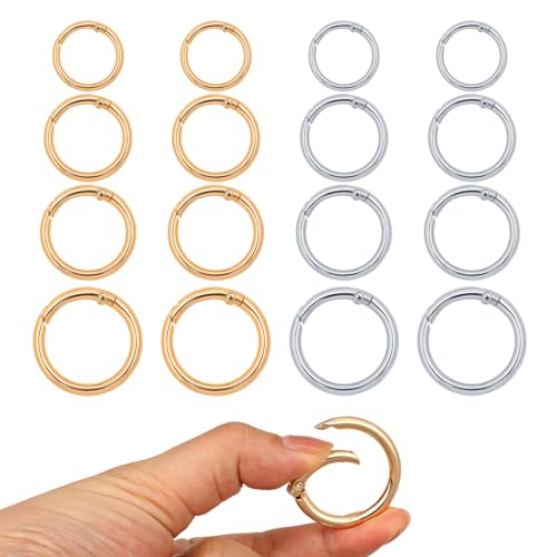 Qianyu 16 stück Runde Karabiner Feder-O-Ringe Zinklegierung Karabinerhaken 20/23/25/33 mm Gold Metall Kleine Federspaltringe Schlüsselbund Zubehör für Schlüsselanhänger Tasche Geldbörse Handwerk DIY Qianyu 16 stück Runde Karabiner Feder-O-Ringe Zinklegierung Karabinerhaken 20/23/25/33 mm Gold Metall Kleine Federspaltringe Schlüsselbund Zubehör für Schlüsselanhänger Tasche Geldbörse Handwerk DIY von Qianyu