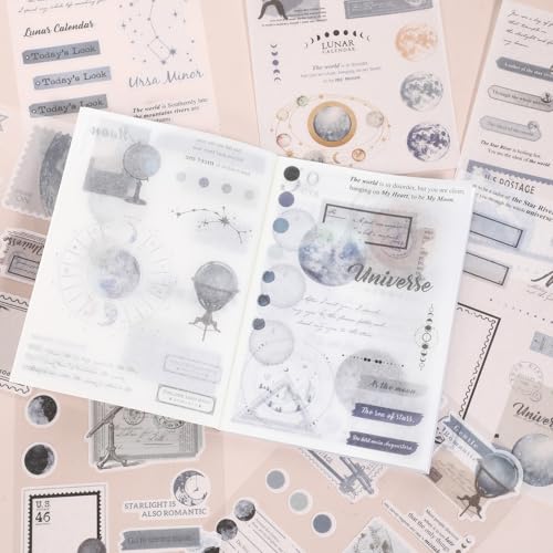 Qianyu 200 Stück Vintage Scrapbooking Sticker Set Planetenthema Papier Retro Aufkleber Tagebuch Selbstklebend Bastelpapier Dekopapier für Sammelalbum DIY Fotoalbum Tagebuch Notizbuch Qianyu 200 Stück Vintage Scrapbooking Sticker Set Planetenthema Papier Retro Aufkleber Tagebuch Selbstklebend Bastelpapier Dekopapier für Sammelalbum DIY Fotoalbum Tagebuch Notizbuch von Qianyu