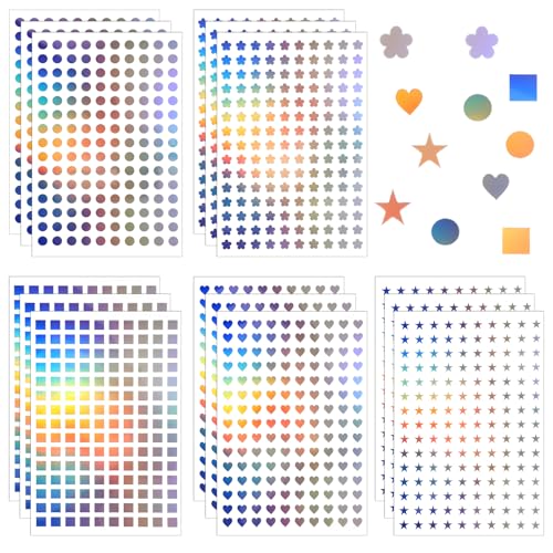 Qianyu 2250 Stück Mini Glitzersteine Stern Aufkleber Bunt Glitzer Sticker Selbstklebende Glitzer Aufkleber für Belohnung Kalende DIY Nägel Handwerk Karten Dekorationen von Qianyu