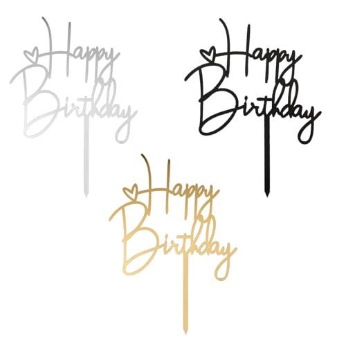 Qianyu 3 Stück Happy Birthday Tortendeko Cake Topper Geburtstag Acryl Party-Dekoration Herz Cupcake-Topper Dekoration für Frauen und Männer Geburtstag Jahrestag Andenken Valentinstag Qianyu 3 Stück Happy Birthday Tortendeko Cake Topper Geburtstag Acryl Party-Dekoration Herz Cupcake-Topper Dekoration für Frauen und Männer Geburtstag Jahrestag Andenken Valentinstag von Qianyu