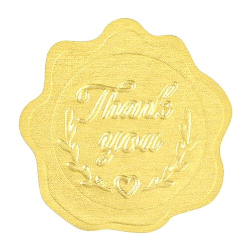 Qianyu 300 Stück Gold Geprägtes Wachssiegel in Umschlagoptik Vintage Geprägtes Zertifikatssiegel DIY-Etiketten Selbstklebende Aufkleber für Hochzeitseinladungen, Partygeschenke, Grußkarten von Qianyu
